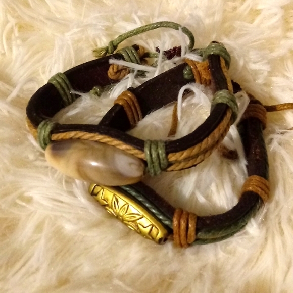 Men's Leather Bracelets - Picture 1 of 4